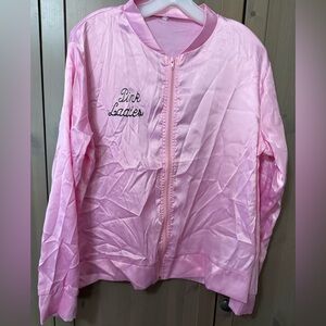 Pink Ladies Pink Satin Zip Jacket The Marty Wig. HALLOWEEN COSTUME